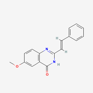 molecular formula C8H10N2 B1178363 6-Methoxy-2-styrylquinazolin-4(3H)-one CAS No. 127033-41-4