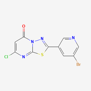 molecular formula C10H4BrClN4OS B11783663 2-(5-Bromopyridin-3-YL)-7-chloro-5H-[1,3,4]thiadiazolo[3,2-A]pyrimidin-5-one 