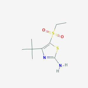 molecular formula C9H16N2O2S2 B11783720 4-(tert-Butyl)-5-(ethylsulfonyl)thiazol-2-amine 