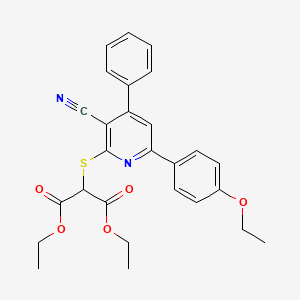 Diethyl 2-((3-cyano-6-(4-ethoxyphenyl)-4-phenylpyridin-2-yl)thio)malonate