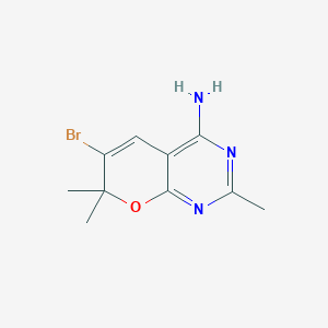 molecular formula C10H12BrN3O B11783776 6-Bromo-2,7,7-trimethyl-7H-pyrano[2,3-d]pyrimidin-4-amine 