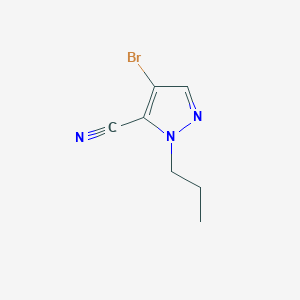 molecular formula C7H8BrN3 B11783820 4-Bromo-1-propyl-1H-pyrazole-5-carbonitrile 