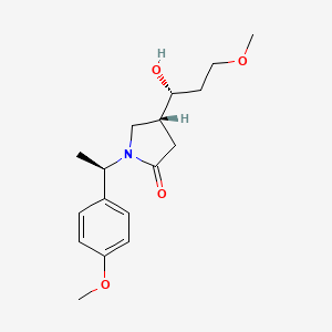 molecular formula C17H25NO4 B11783842 (R)-4-((R)-1-Hydroxy-3-methoxypropyl)-1-((R)-1-(4-methoxyphenyl)ethyl)pyrrolidin-2-one 