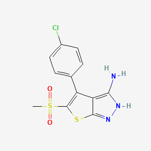 4-(4-Chlorophenyl)-5-(methylsulfonyl)-1H-thieno[2,3-c]pyrazol-3-amine