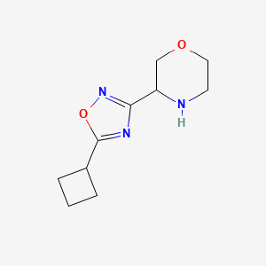 molecular formula C10H15N3O2 B11783878 3-(5-Cyclobutyl-1,2,4-oxadiazol-3-yl)morpholine 