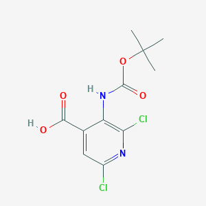 molecular formula C11H12Cl2N2O4 B11783906 3-((tert-Butoxycarbonyl)amino)-2,6-dichloroisonicotinic acid 