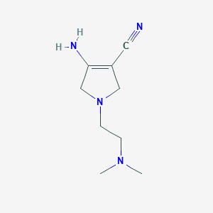 molecular formula C9H16N4 B11783940 4-Amino-1-(2-(dimethylamino)ethyl)-2,5-dihydro-1H-pyrrole-3-carbonitrile 