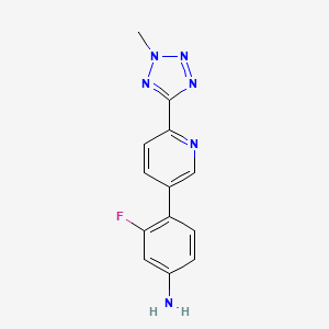 molecular formula C13H11FN6 B11783960 3-Fluoro-4-(6-(2-methyl-2H-tetrazol-5-yl)pyridin-3-yl)aniline CAS No. 1638760-07-2