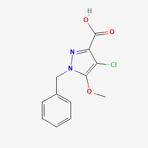 molecular formula C12H11ClN2O3 B11783969 1-Benzyl-4-chloro-5-methoxy-1H-pyrazole-3-carboxylic acid 