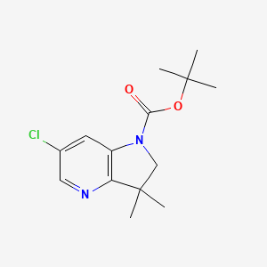 molecular formula C14H19ClN2O2 B11783974 tert-Butyl 6-chloro-3,3-dimethyl-2,3-dihydro-1H-pyrrolo[3,2-b]pyridine-1-carboxylate 