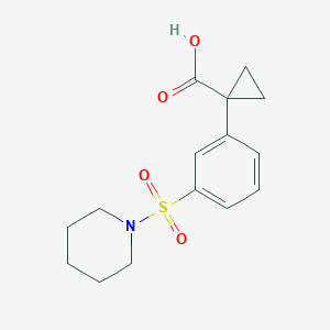 molecular formula C15H19NO4S B11784009 1-(3-(Piperidin-1-ylsulfonyl)phenyl)cyclopropanecarboxylic acid 