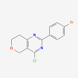 molecular formula C13H10BrClN2O B11784045 2-(4-Bromophenyl)-4-chloro-7,8-dihydro-5H-pyrano[4,3-D]pyrimidine 