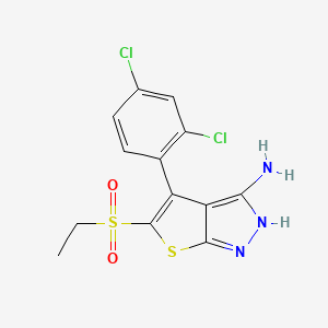 4-(2,4-Dichlorophenyl)-5-(ethylsulfonyl)-1H-thieno[2,3-c]pyrazol-3-amine