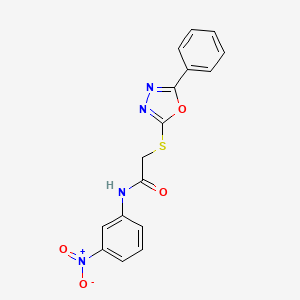 N-(3-Nitrophenyl)-2-((5-phenyl-1,3,4-oxadiazol-2-yl)thio)acetamide