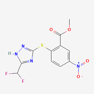 Methyl 2-((5-(difluoromethyl)-4H-1,2,4-triazol-3-yl)thio)-5-nitrobenzoate