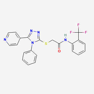 2-((4-Phenyl-5-(pyridin-4-yl)-4H-1,2,4-triazol-3-yl)thio)-N-(2-(trifluoromethyl)phenyl)acetamide