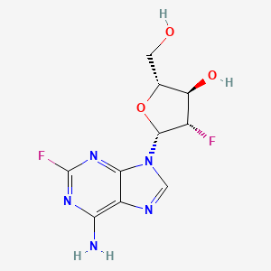 molecular formula C10H11F2N5O3 B1178422 6-Amino-2-fluoro-9-(2-fluoro-2-deoxy-beta-D-arabinofuranosyl)-9H-purine CAS No. 134217-15-5
