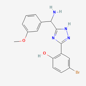 molecular formula C16H15BrN4O2 B11784233 2-(3-(Amino(3-methoxyphenyl)methyl)-1H-1,2,4-triazol-5-yl)-4-bromophenol 