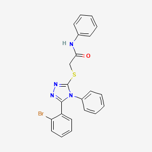 molecular formula C22H17BrN4OS B11784246 2-((5-(2-Bromophenyl)-4-phenyl-4H-1,2,4-triazol-3-yl)thio)-N-phenylacetamide 