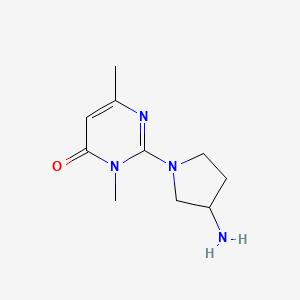 molecular formula C10H16N4O B11784264 2-(3-Aminopyrrolidin-1-yl)-3,6-dimethylpyrimidin-4(3H)-one 