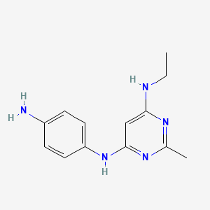 molecular formula C13H17N5 B11784457 N4-(4-Aminophenyl)-N6-ethyl-2-methylpyrimidine-4,6-diamine 