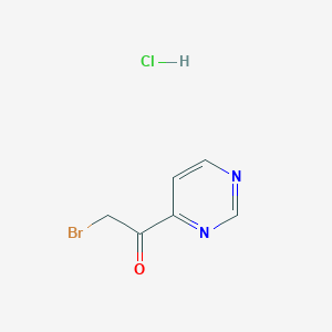 molecular formula C6H6BrClN2O B11784492 2-Bromo-1-(pyrimidin-4-yl)ethanone hydrochloride 