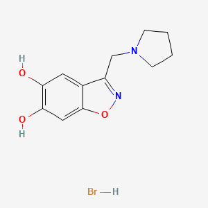 molecular formula C12H15BrN2O3 B11784535 3-(Pyrrolidin-1-ylmethyl)benzo[d]isoxazole-5,6-diol hydrobromide 