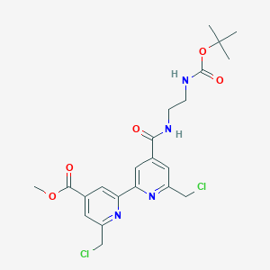 Methyl 4'-((2-((tert-butoxycarbonyl)amino)ethyl)carbamoyl)-6,6'-bis(chloromethyl)-[2,2'-bipyridine]-4-carboxylate