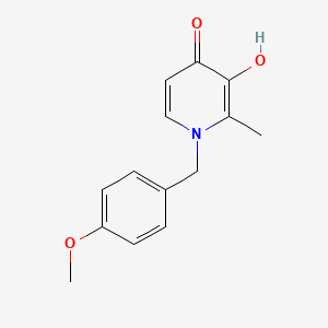 molecular formula C14H15NO3 B11784610 3-Hydroxy-1-(4-methoxybenzyl)-2-methylpyridin-4(1H)-one 