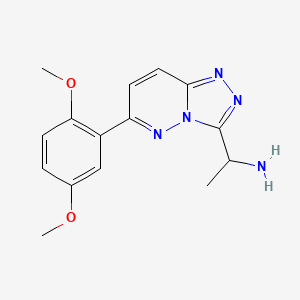 molecular formula C15H17N5O2 B11784674 1-(6-(2,5-Dimethoxyphenyl)-[1,2,4]triazolo[4,3-b]pyridazin-3-yl)ethanamine 