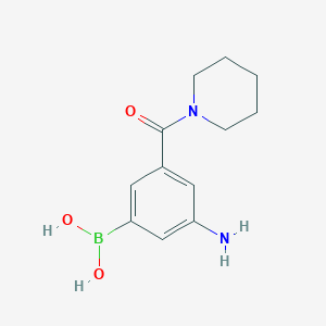 molecular formula C12H17BN2O3 B11784698 3-Amino-5-(piperidinocarbonyl)phenylboronic acid 