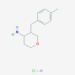 molecular formula C13H20ClNO B11784709 3-(4-Methylbenzyl)tetrahydro-2H-pyran-4-amine hydrochloride 