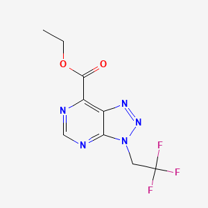 molecular formula C9H8F3N5O2 B11784717 Ethyl 3-(2,2,2-trifluoroethyl)-3H-[1,2,3]triazolo[4,5-D]pyrimidine-7-carboxylate 