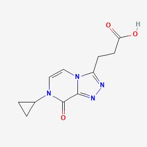 molecular formula C11H12N4O3 B11784956 3-(7-Cyclopropyl-8-oxo-7,8-dihydro-[1,2,4]triazolo[4,3-a]pyrazin-3-yl)propanoic acid 