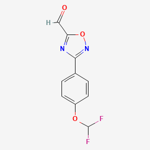 molecular formula C10H6F2N2O3 B11785039 3-(4-(Difluoromethoxy)phenyl)-1,2,4-oxadiazole-5-carbaldehyde 