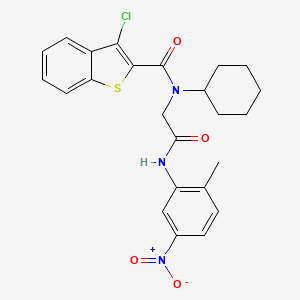 3-Chloro-N-cyclohexyl-N-(2-((2-methyl-5-nitrophenyl)amino)-2-oxoethyl)benzo[b]thiophene-2-carboxamide