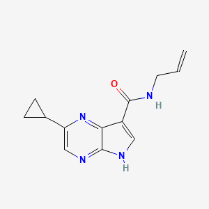 molecular formula C13H14N4O B11785136 N-Allyl-2-cyclopropyl-5H-pyrrolo[2,3-b]pyrazine-7-carboxamide 