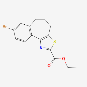 molecular formula C15H14BrNO2S B11785234 Ethyl 8-bromo-5,6-dihydro-4H-benzo[6,7]cyclohepta[1,2-d]thiazole-2-carboxylate 