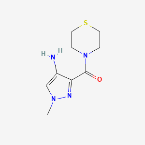 molecular formula C9H14N4OS B11785240 (4-Amino-1-methyl-1H-pyrazol-3-yl)(thiomorpholino)methanone 