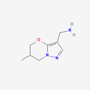 molecular formula C8H13N3O B11785243 (6-Methyl-6,7-dihydro-5H-pyrazolo[5,1-b][1,3]oxazin-3-yl)methanamine 