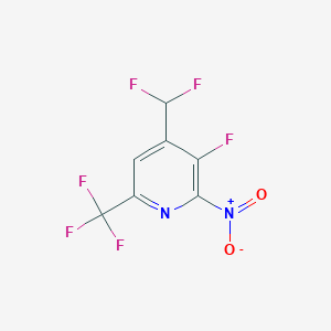 molecular formula C7H2F6N2O2 B11785249 4-(Difluoromethyl)-3-fluoro-2-nitro-6-(trifluoromethyl)pyridine 