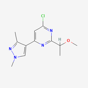 4-Chloro-6-(1,3-dimethyl-1H-pyrazol-4-yl)-2-(1-methoxyethyl)pyrimidine