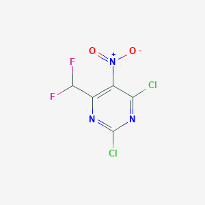 molecular formula C5HCl2F2N3O2 B11785315 2,4-Dichloro-6-(difluoromethyl)-5-nitropyrimidine 