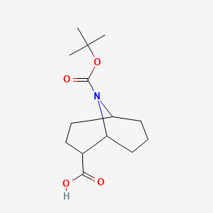 molecular formula C14H23NO4 B11785503 9-(tert-Butoxycarbonyl)-9-azabicyclo[3.3.1]nonane-2-carboxylic acid 