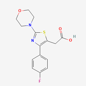 molecular formula C15H15FN2O3S B11785521 2-(4-(4-Fluorophenyl)-2-morpholinothiazol-5-yl)acetic acid 