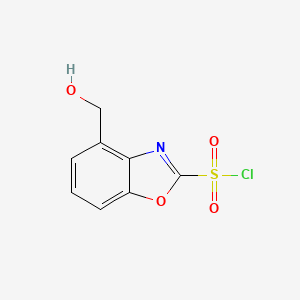 molecular formula C8H6ClNO4S B11785541 4-(Hydroxymethyl)benzo[d]oxazole-2-sulfonyl chloride 