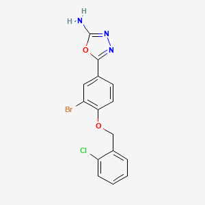 5-(3-Bromo-4-((2-chlorobenzyl)oxy)phenyl)-1,3,4-oxadiazol-2-amine