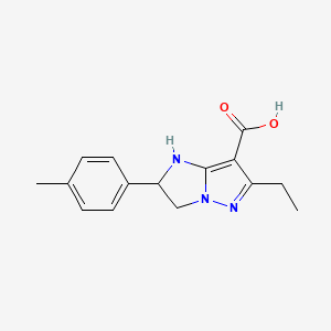 molecular formula C15H17N3O2 B11785580 6-Ethyl-2-(p-tolyl)-2,3-dihydro-1H-imidazo[1,2-b]pyrazole-7-carboxylic acid 