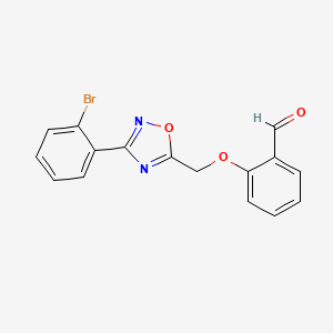 molecular formula C16H11BrN2O3 B11785598 2-((3-(2-Bromophenyl)-1,2,4-oxadiazol-5-yl)methoxy)benzaldehyde 