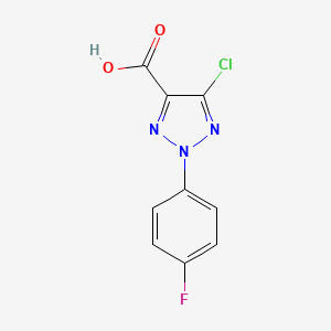 molecular formula C9H5ClFN3O2 B11785615 5-Chloro-2-(4-fluorophenyl)-2H-1,2,3-triazole-4-carboxylic acid 